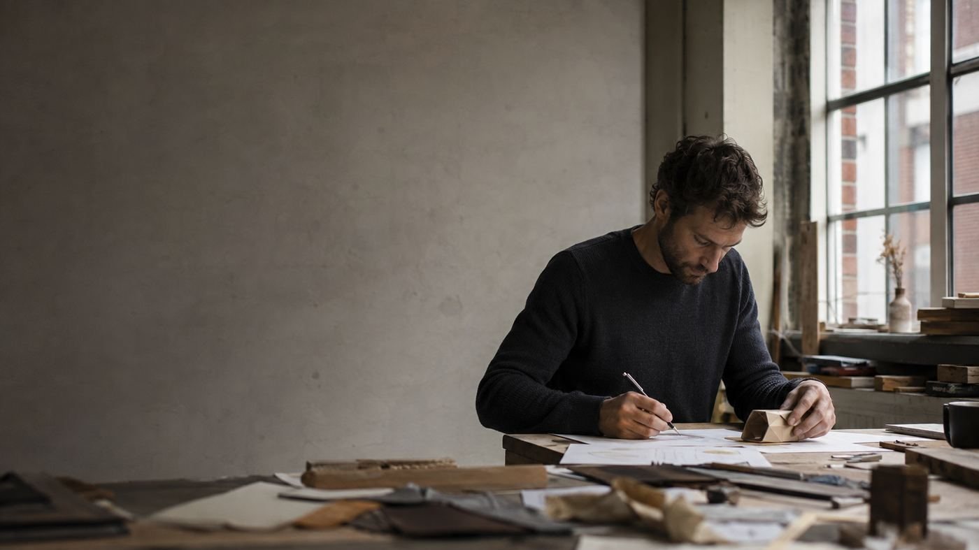A craftsman back at his workbench